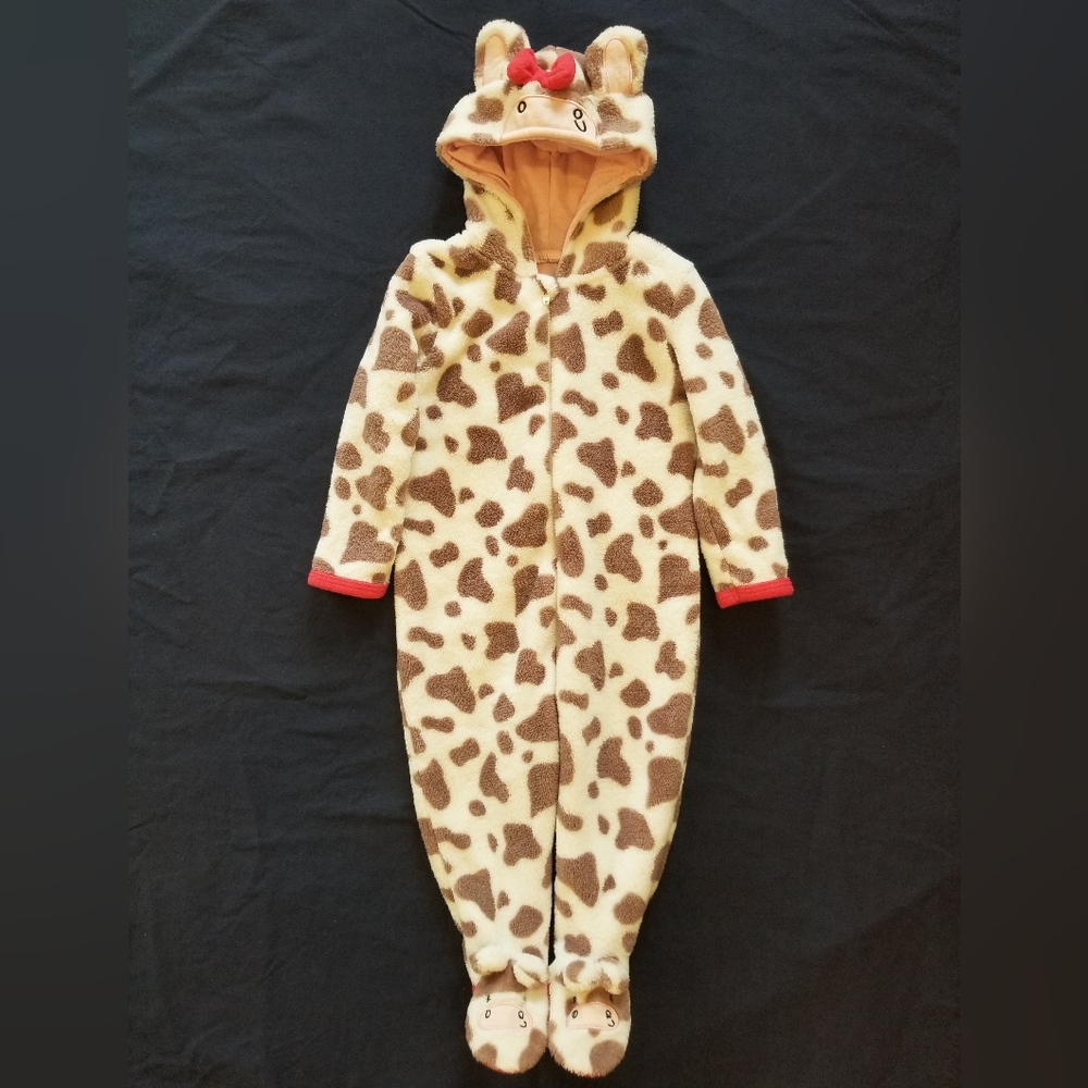 Adorable Heart Print Kids Footie Onesie